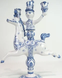 Pamono Rytter Stage with Three Candle Urns in Glazed Earthenware, 1985><noscript><img width=