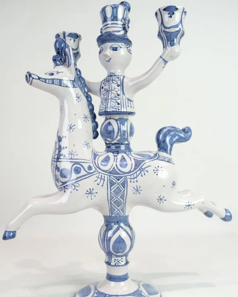 Pamono Rytter Stage with Three Candle Urns in Glazed Earthenware, 1985> Candleholders