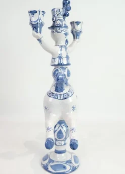 Pamono Rytter Stage with Three Candle Urns in Glazed Earthenware, 1985><noscript><img width=