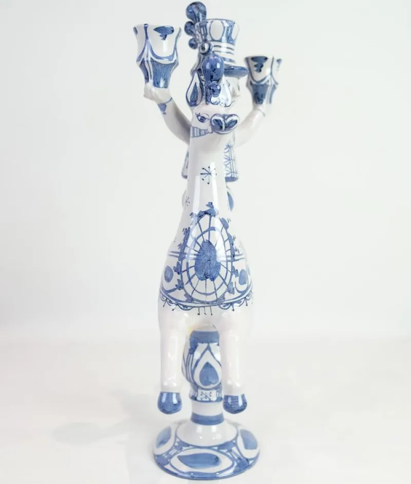 Pamono Rytter Stage with Three Candle Urns in Glazed Earthenware, 1985> Candleholders