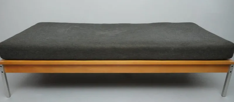 Pamono RZ 57 Daybed by Dieter Rams, Otto Zapf & Wilhelm Kimmelmann in Beech & Aluminium, 1961> Daybeds & Chaises Lounges