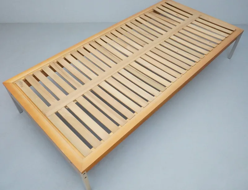 Pamono RZ 57 Daybed by Dieter Rams, Otto Zapf & Wilhelm Kimmelmann in Beech & Aluminium, 1961> Daybeds & Chaises Lounges