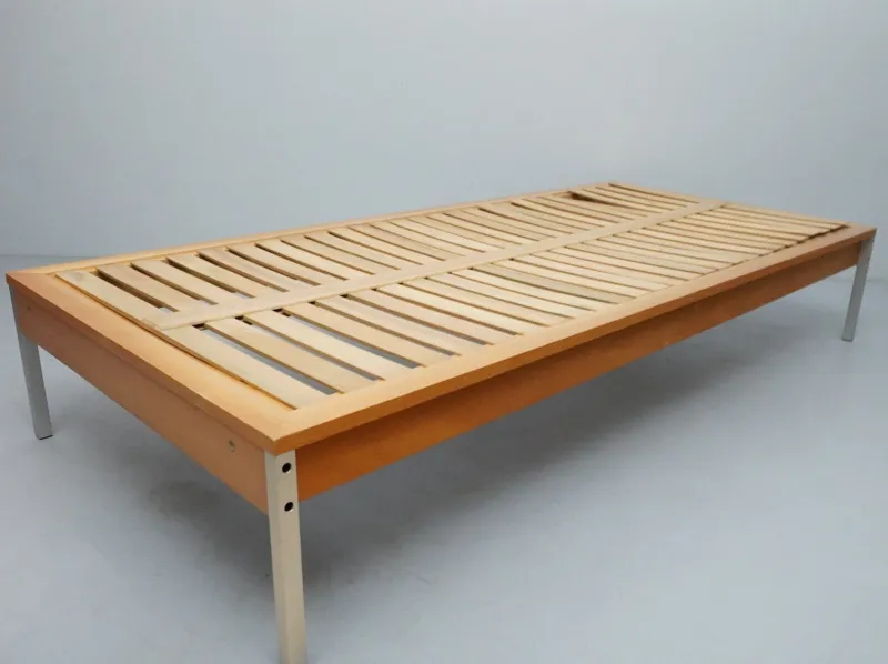 Pamono RZ 57 Daybed by Dieter Rams, Otto Zapf & Wilhelm Kimmelmann in Beech & Aluminium, 1961> Daybeds & Chaises Lounges