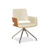 Pamono S 847 Chair in Cream Leather and Brown Wood from Thonet> Office Chairs