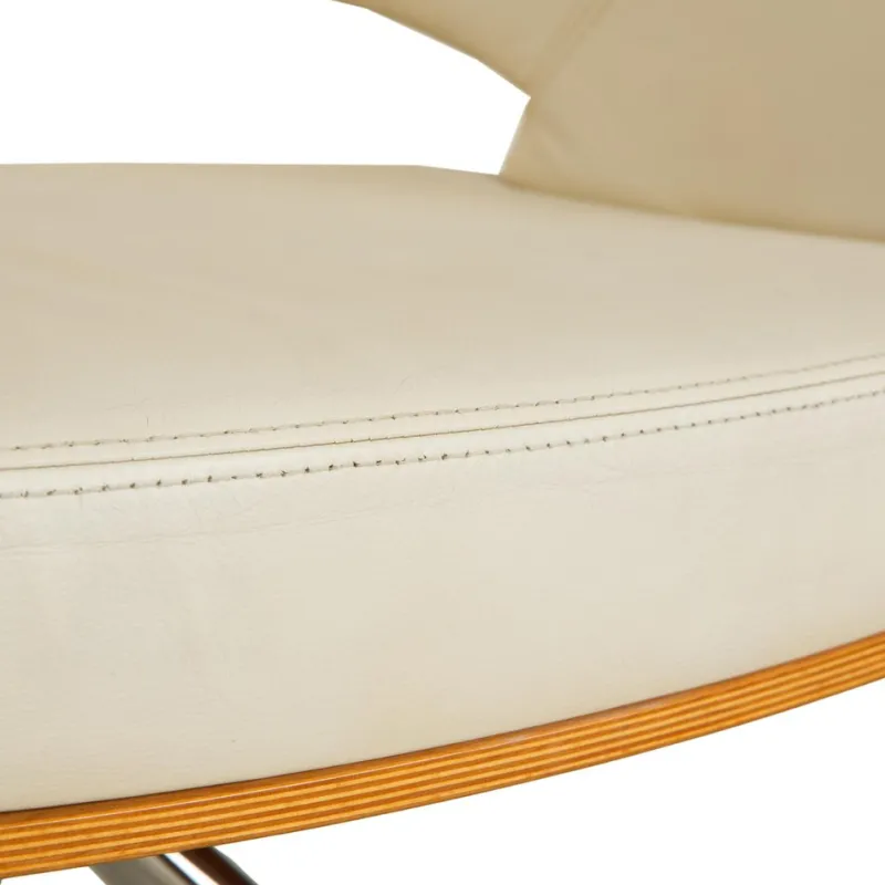 Pamono S 847 Chair in Cream Leather and Brown Wood from Thonet> Office Chairs