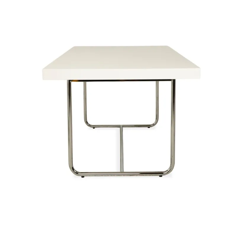 Pamono S 1071 Extendable Dining Table in White Wood and Chrome from Thonet> Dining Tables & Sets
