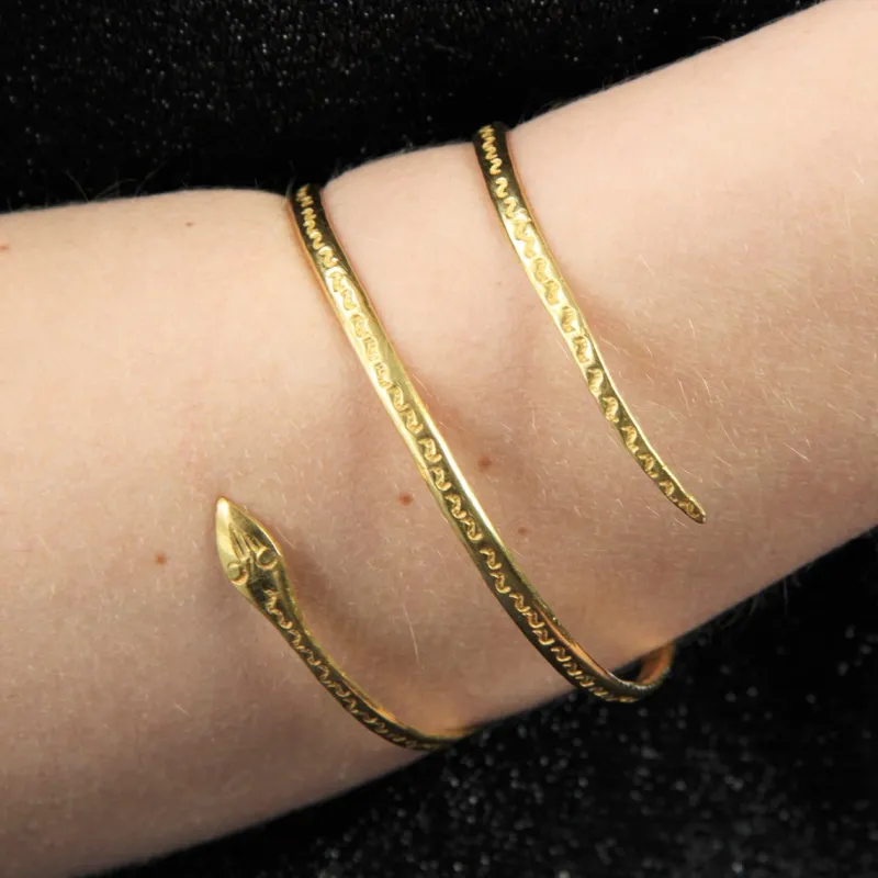 Pamono 1960s 18 Karat Yellow Gold Snake Bracelet> Bracelets