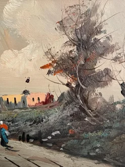 Pamono S. Favelli, Rural Landscape, 20th Century, Oil Painting on Panel, Framed><noscript><img width=