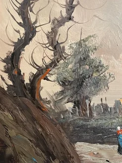 Pamono S. Favelli, Rural Landscape, 20th Century, Oil Painting on Panel, Framed><noscript><img width=