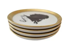 Clearance Pamono 1970s Furstenberg Porcelain Drink Coasters With German Philosopher Silhouette Portraits, Set of 4