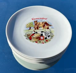 Hot Pamono 1970s Vintage Winterling Kitchenlomite Bavaria Porcelain Illustrated Cheese Plates- Set of 5