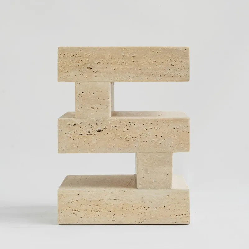 Sale Pamono S Y N C Travertine Side Table from Kiwano Concept