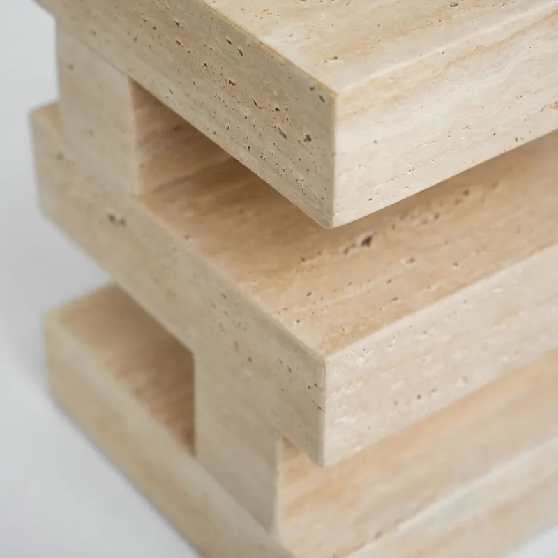 Sale Pamono S Y N C Travertine Side Table from Kiwano Concept