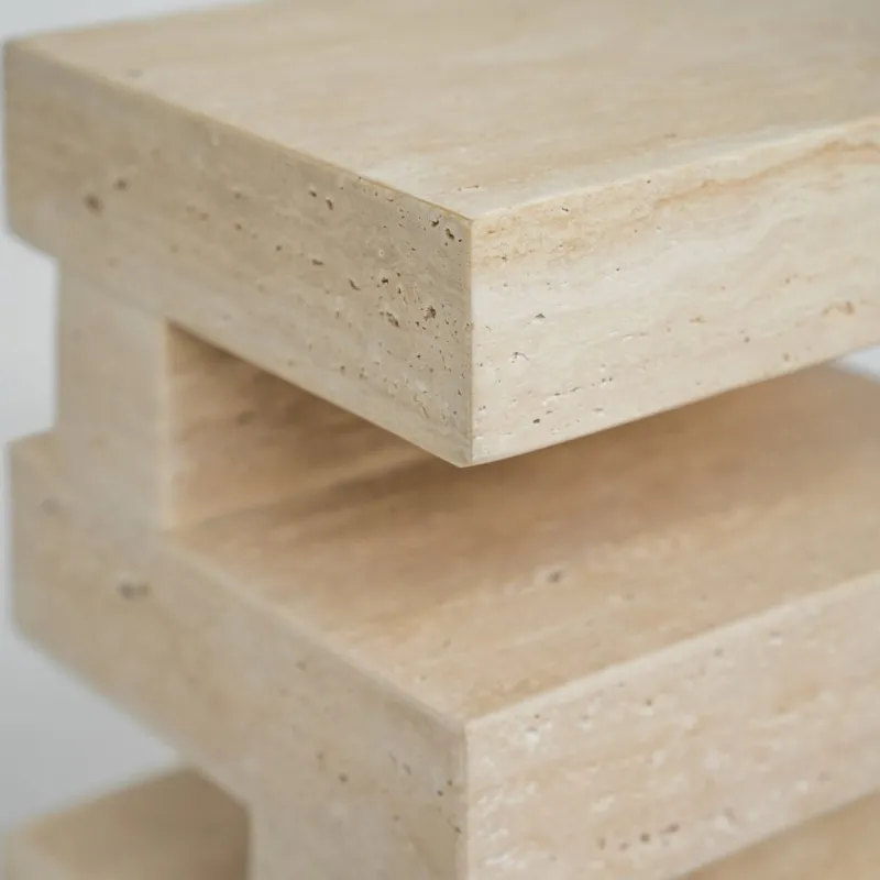 Sale Pamono S Y N C Travertine Side Table from Kiwano Concept