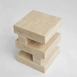 Sale Pamono S Y N C Travertine Side Table from Kiwano Concept