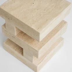 Sale Pamono S Y N C Travertine Side Table from Kiwano Concept