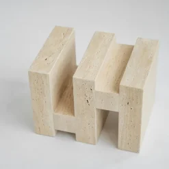 Sale Pamono S Y N C Travertine Side Table from Kiwano Concept