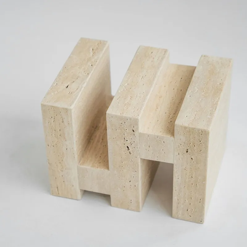 Sale Pamono S Y N C Travertine Side Table from Kiwano Concept