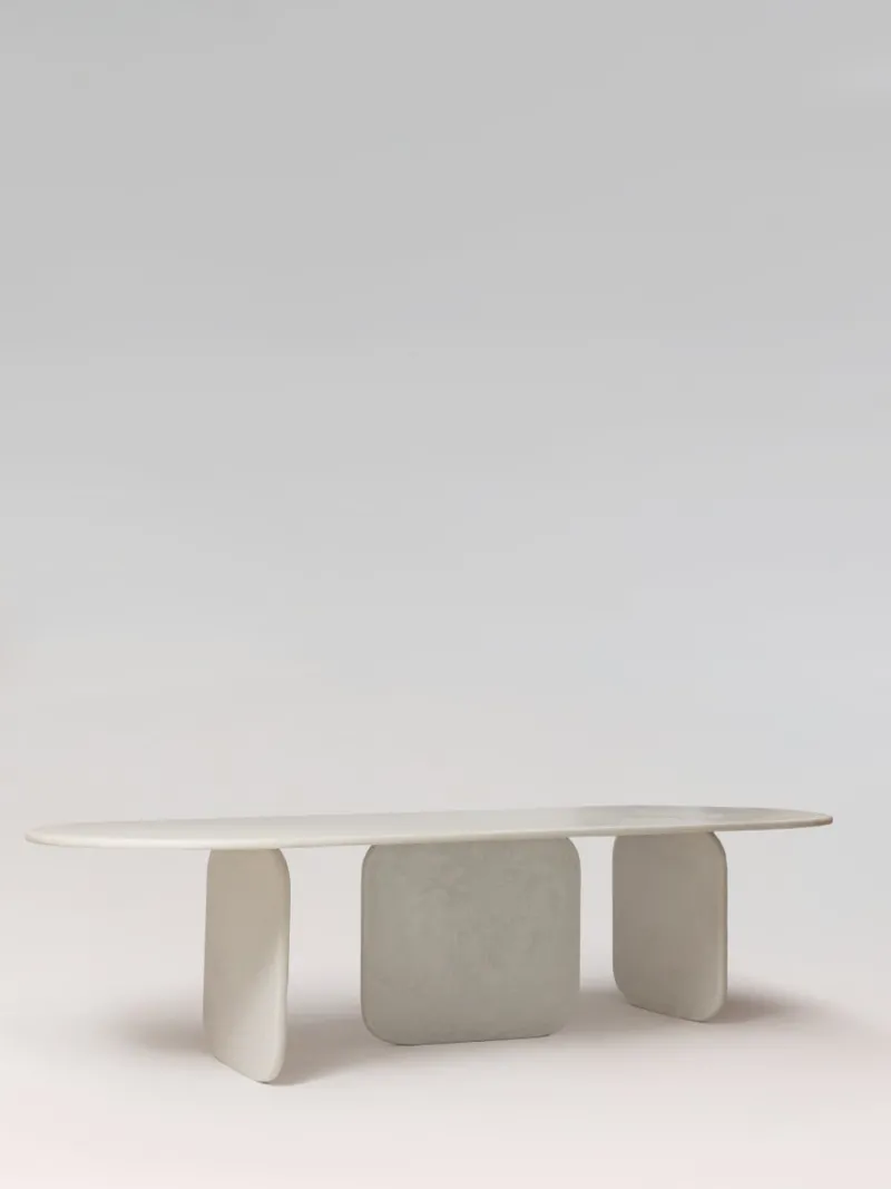 Pamono Sabā Mortex Table in Waxed Concrete from PLATŌ> Tables|Dining Tables & Sets