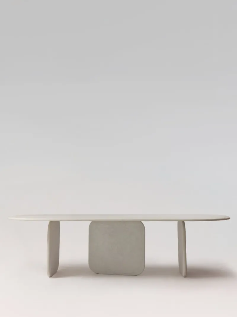 Pamono Sabā Mortex Table in Waxed Concrete from PLATŌ> Tables|Dining Tables & Sets