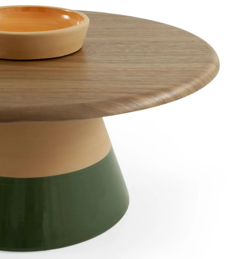 Pamono Sablier Walnut and Clay Coffee Table by Morica Design> Tables