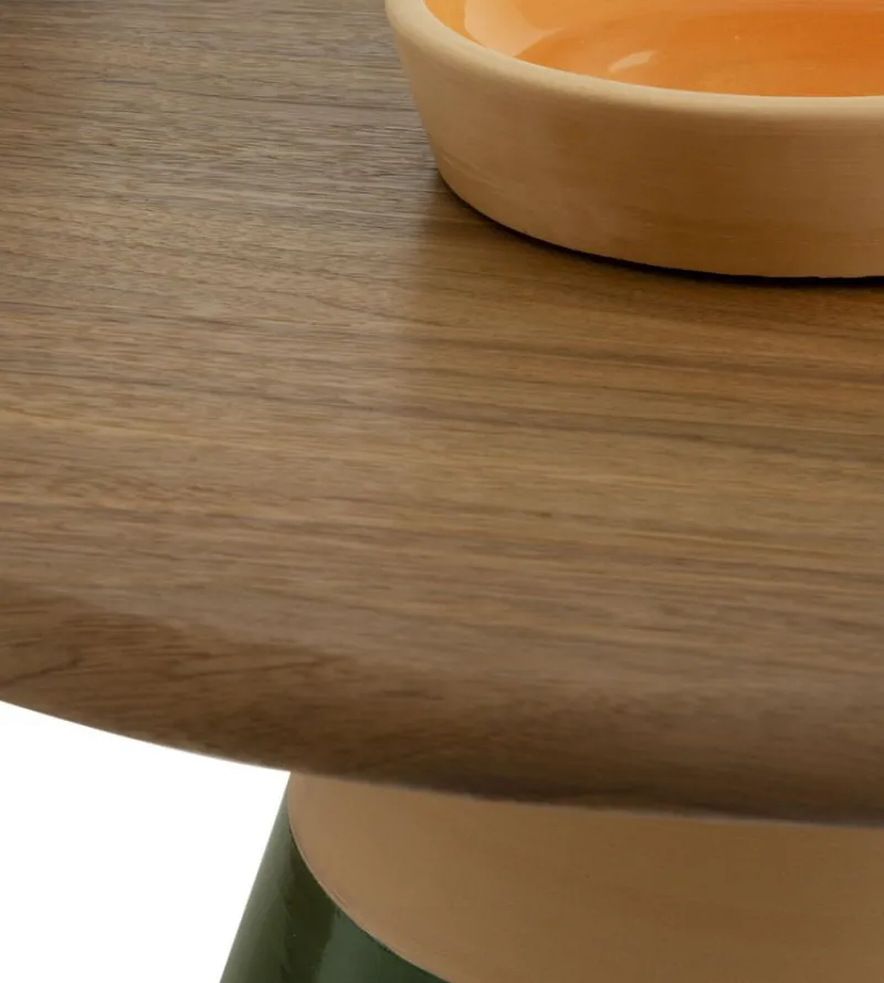 Pamono Sablier Walnut and Clay Coffee Table by Morica Design> Tables