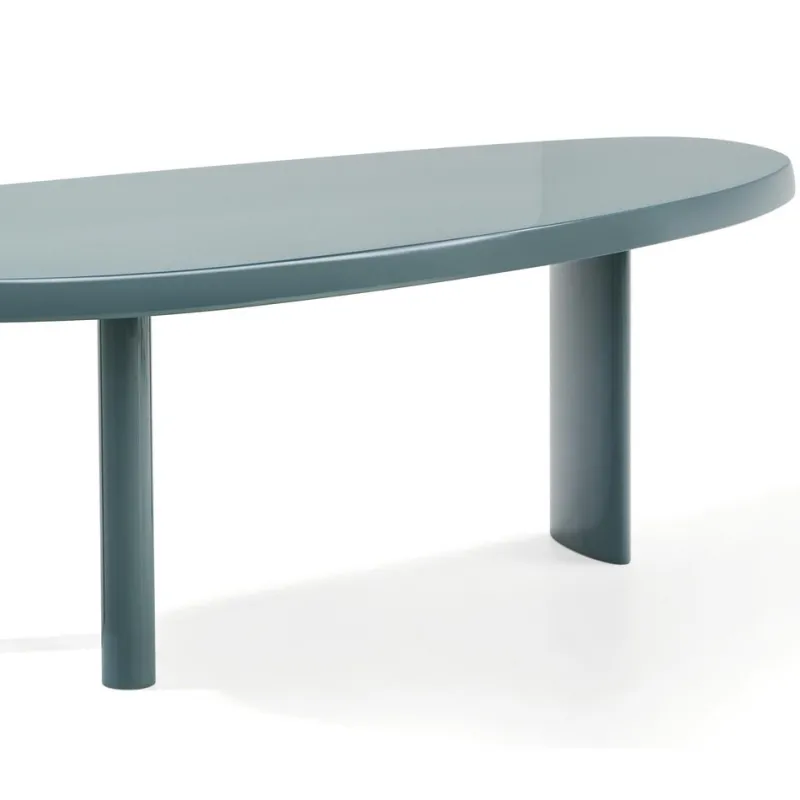Hot Pamono Sage Green Lacquered Wood Dining Table en Forme Libre by Charlotte Perriand for Cassina
