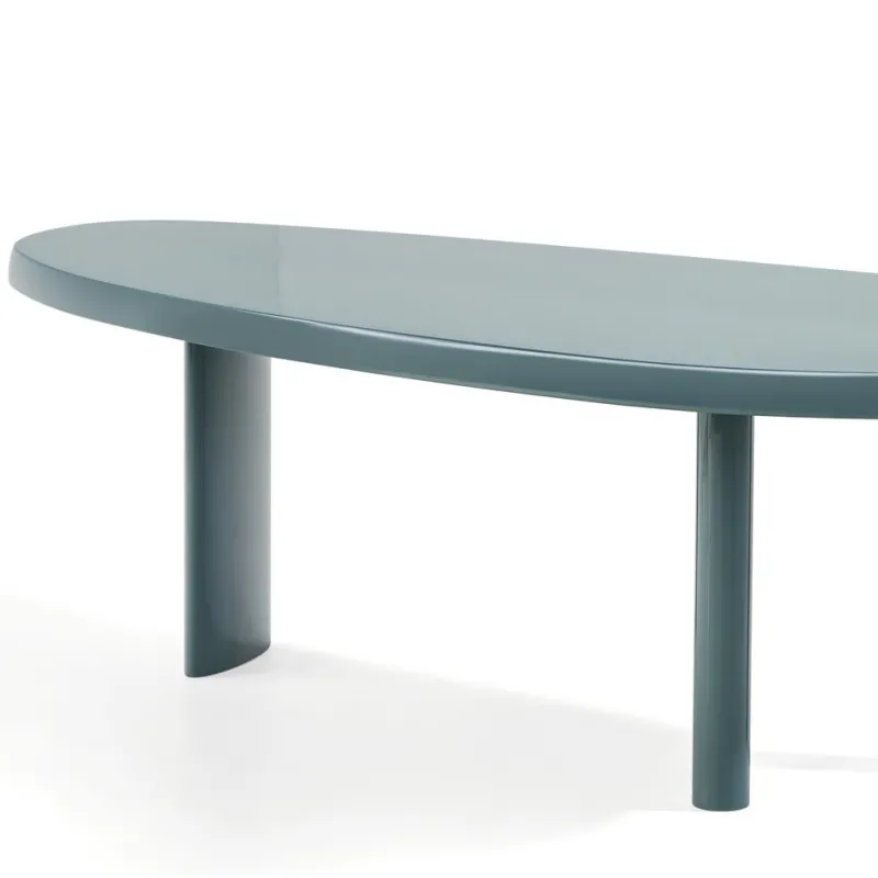 Hot Pamono Sage Green Lacquered Wood Dining Table en Forme Libre by Charlotte Perriand for Cassina