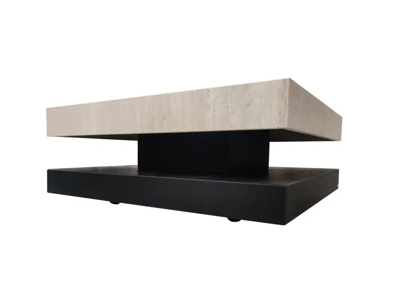 Clearance Pamono Sagra Coffee Table in Honed Italian Travertine Marble by Joaquín Moll