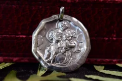 Hot Pamono Saint Christopher Silver Medal Pendant by C.Charl, 1930s