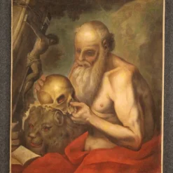 Pamono Saint Jerome, 17th-Century, 1670, Oil on Canvas, Framed> Old Masters