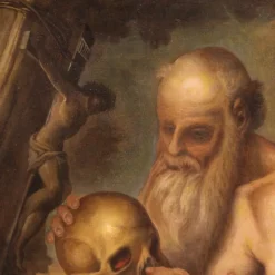 Pamono Saint Jerome, 17th-Century, 1670, Oil on Canvas, Framed><noscript><img width=