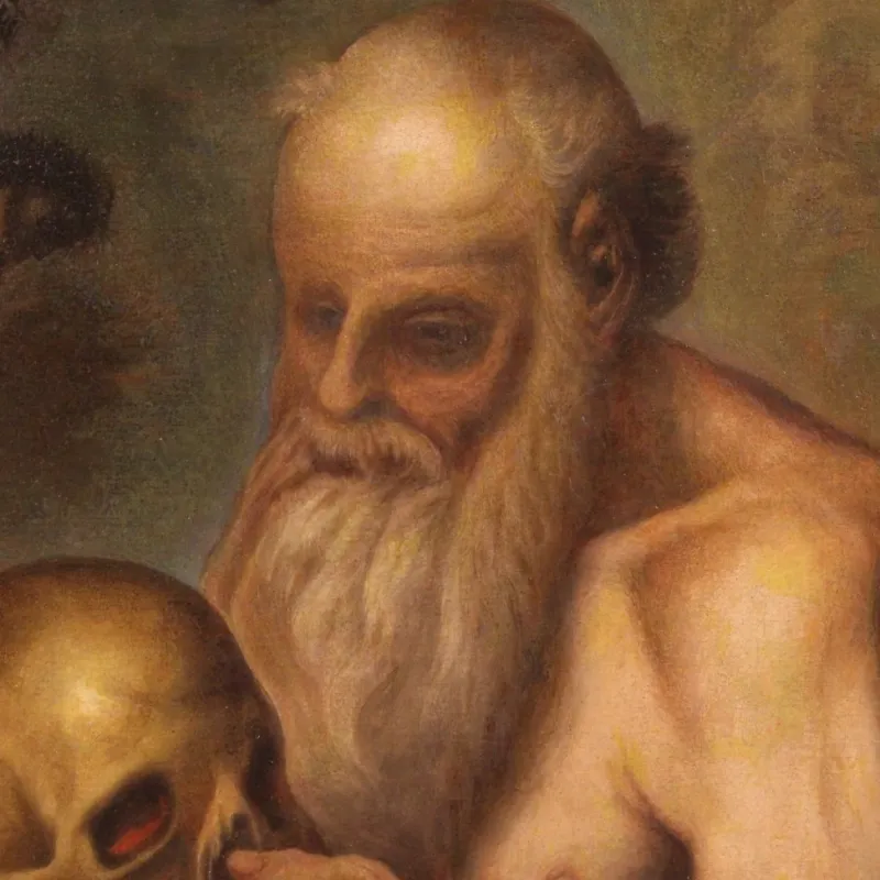Pamono Saint Jerome, 17th-Century, 1670, Oil on Canvas, Framed> Old Masters