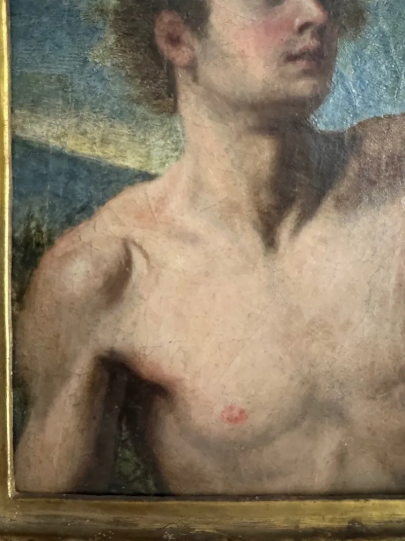 New Pamono Saint Sebastian, 17th Century, Oil Painting on Canvas, Framed