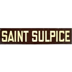Pamono Saint Sulpice Enamel Plaque from the Alsatian Strasbourg Enamelworks> Wall Decor