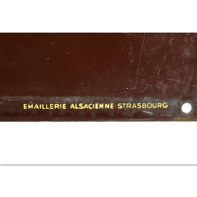 Pamono Saint Sulpice Enamel Plaque from the Alsatian Strasbourg Enamelworks> Wall Decor