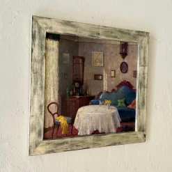 Outlet Pamono Salon Interior, 1840, Oil on Canvas, Framed