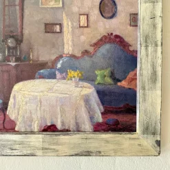Outlet Pamono Salon Interior, 1840, Oil on Canvas, Framed