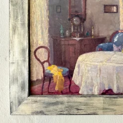 Outlet Pamono Salon Interior, 1840, Oil on Canvas, Framed
