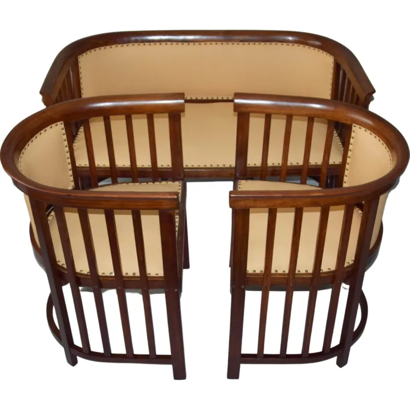 Pamono Salon Set attributed to Josef Hoffmann, 1910s, Set of 3> Living Room Sets