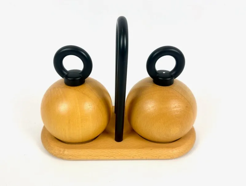 Pamono Salt & Pepper Mills Ball Boy by Richard Nissen & Carsten Jørgensen for Bodu, Denmark, 1980s, Set of 3> Salt & Pepper Shakers