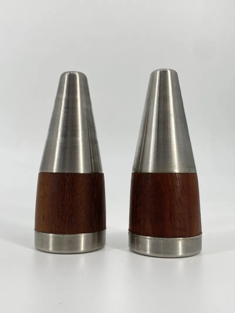 Pamono Salt & Pepper Shaker and Mustard Pot from Stelton, Denmark, 1950s, Set of 4> Salt & Pepper Shakers