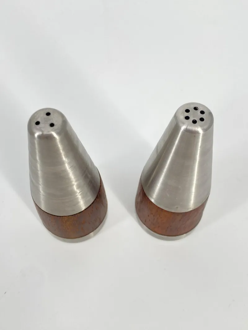 Pamono Salt & Pepper Shaker and Mustard Pot from Stelton, Denmark, 1950s, Set of 4> Salt & Pepper Shakers