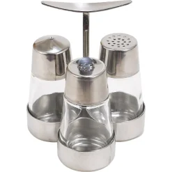 Pamono Salt and Pepper Menage Condiment Set by Marianne Dezel for Berndorf, 1960s> Salt & Pepper Shakers