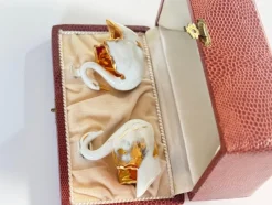 Pamono Salt and Pepper Shaker in Ceramic with Spoon from Limoges, France, 1960s, Set of 3><noscript><img width=