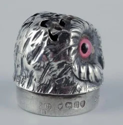 Pamono Salt and Pepper Shakers in Owl Shape by Edward Charles Brown, Set of 2><noscript><img width=