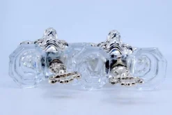 Pamono Salt and Pepper Shakers in Embossed Silver with Cut Glass Containers, Set of 2><noscript><img width=