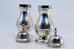 Pamono Salt and Pepper Shakers in Silver with Knob Lids, Set of 2><noscript><img width=