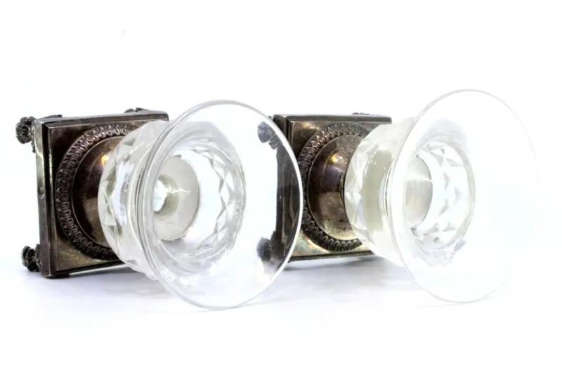 Outlet Pamono Salt and Pepper Shakers in Cut Glass, Set of 2
