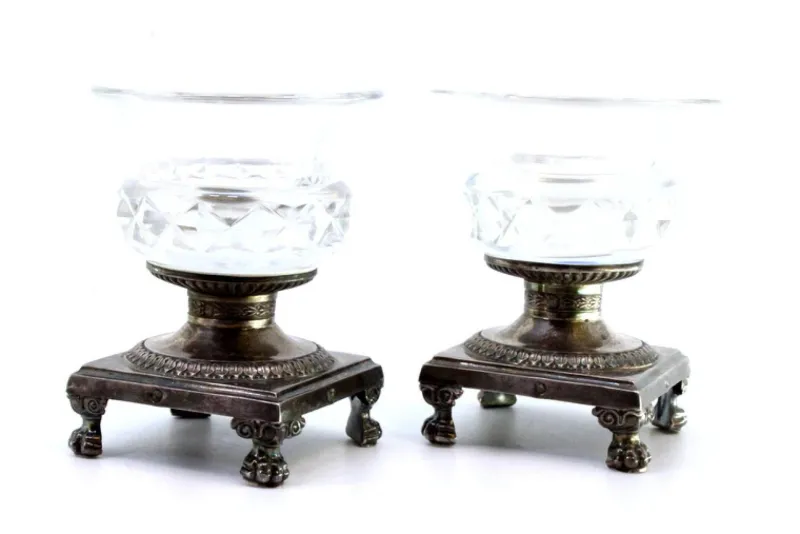 Outlet Pamono Salt and Pepper Shakers in Cut Glass, Set of 2
